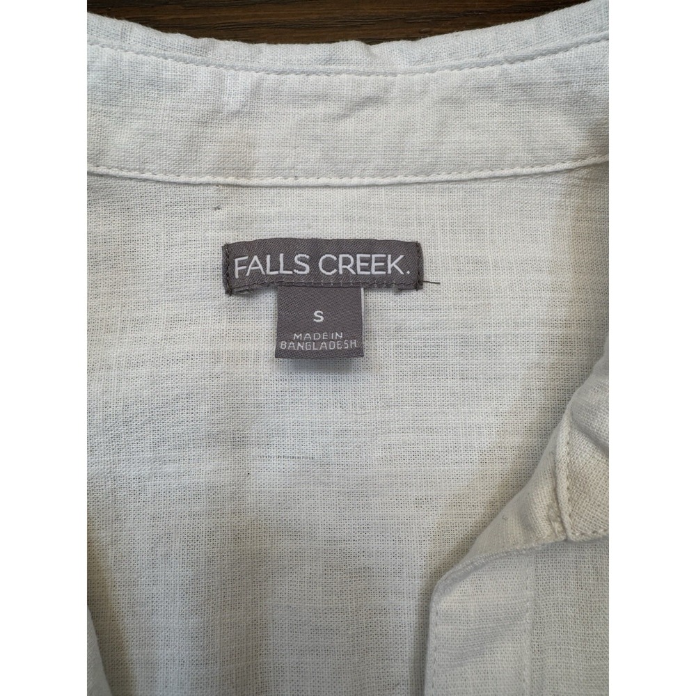 Falls Creek Women's Sz S Linen Blend Popover Top Lagenlook Boho NWOT Ivory - Picture 3 of 16